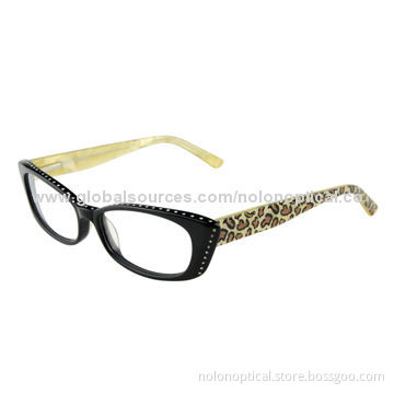 Tiger/Leopard Eyeglasses Frame with Stone